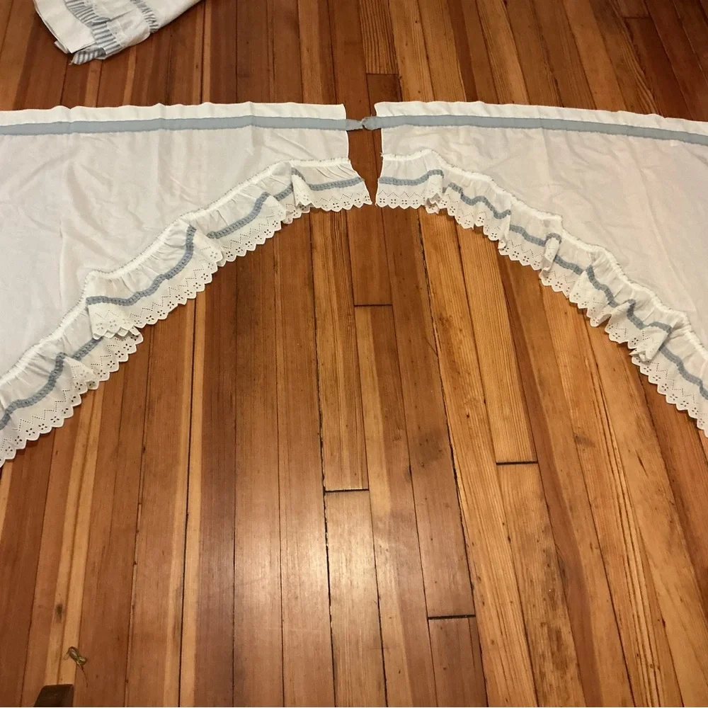 Vintage Shabby Chic Ruffled Curtains